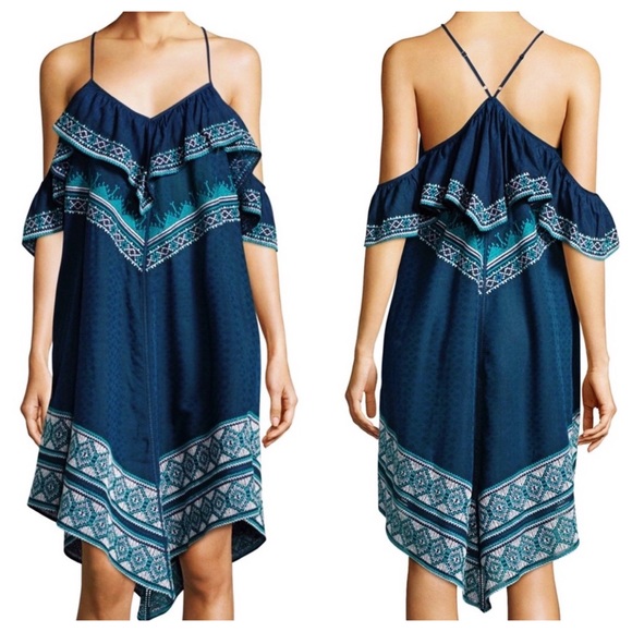 Neiman Marcus Dresses & Skirts - Deirdre Cold-Shoulder Handkerchief Dress NEW Luxe! So soft….